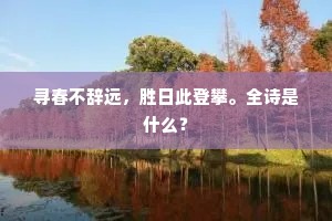 寻春不辞远，胜日此登攀。全诗是什么？