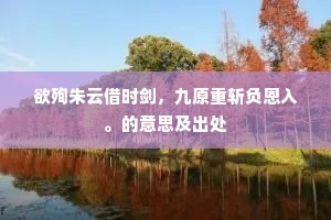 欲殉朱云借时剑，九原重斩负恩入。的意思及出处