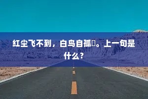 红尘飞不到，白鸟自孤鶱。上一句是什么？