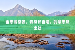 幽思寄哀弦，妾身长自嗟。的意思及出处