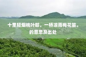 十里轻烟桃叶舫，一桥凉雨梅花笛。的意思及出处