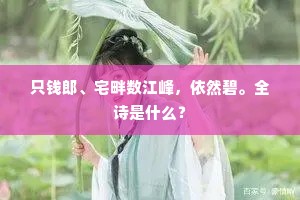 只钱郎、宅畔数江峰，依然碧。全诗是什么？