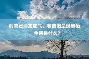 戟署已消龙虎气，妆楼旧是凤皇栖。全诗是什么？