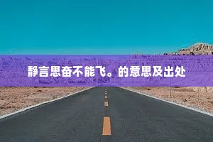 静言思奋不能飞。的意思及出处