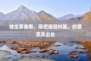 独坐茅斋看，闲把道经时展。的意思及出处