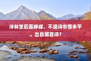 泮林堂后面峥嵘，不道诗书恨未平。出自哪首诗？