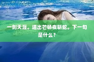 一剑天涯。道出芒砀夜斩蛇。下一句是什么？