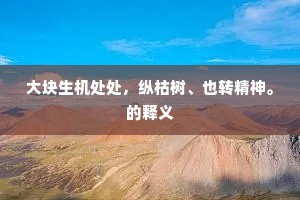 大块生机处处，纵枯树、也转精神。的释义