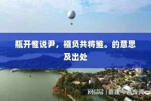 瓶开惟说尹，襁负共将雏。的意思及出处