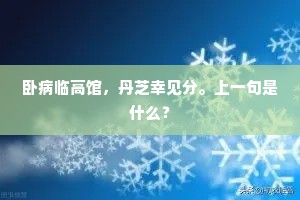 卧病临高馆，丹芝幸见分。上一句是什么？
