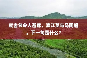 就舍勿令人避席，渡江莫与马同船。下一句是什么？
