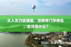 丈人文力犹强健，岂傍青门学种瓜。全诗是什么？