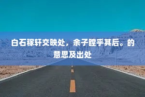 白石稼轩交映处，余子瞠乎其后。的意思及出处