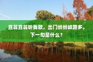 直翁直翁听我歌，出门纷纷岐路多。下一句是什么？