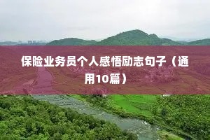 保险业务员个人感悟励志句子（通用10篇）