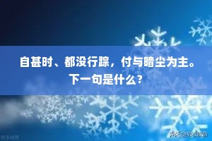自甚时、都没行踪，付与暗尘为主。下一句是什么？