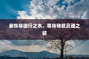 装饰非德行之衣，等待铸就灵魂之韧