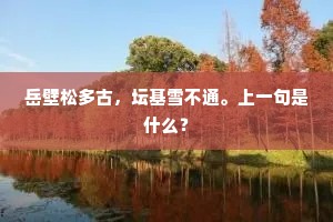 岳壁松多古，坛基雪不通。上一句是什么？