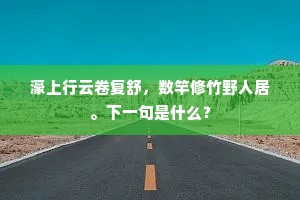 濠上行云卷复舒，数竿修竹野人居。下一句是什么？