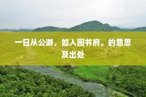 一日从公游，如入图书府。的意思及出处