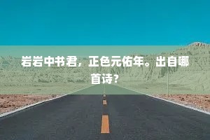 岩岩中书君，正色元佑年。出自哪首诗？