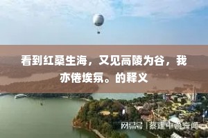 看到红桑生海，又见高陵为谷，我亦倦埃氛。的释义