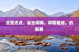 流萤点点，哀虫唧唧。抑郁谁知。的解释