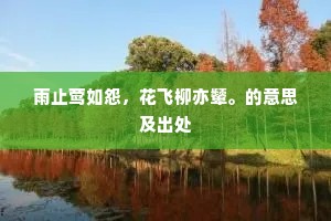 雨止莺如怨，花飞柳亦颦。的意思及出处
