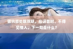 银钩掷处眼双明。应讶昔时、不得见情人。下一句是什么？