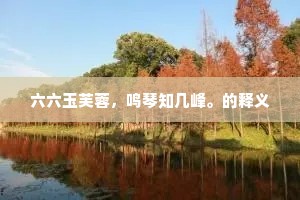 六六玉芙蓉，鸣琴知几峰。的释义