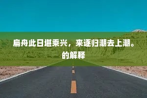 扁舟此日堪乘兴，来逐归潮去上潮。的解释