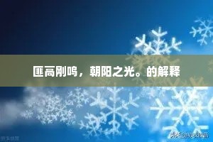 匪高刚鸣，朝阳之光。的解释