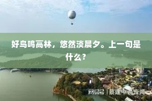 好鸟鸣高林，悠然淡晨夕。上一句是什么？