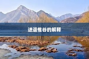 进退惟谷的解释