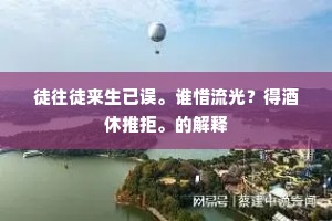 徒往徒来生已误。谁惜流光？得酒休推拒。的解释