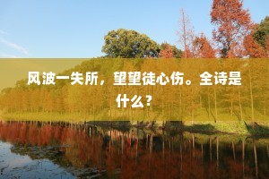 风波一失所，望望徒心伤。全诗是什么？