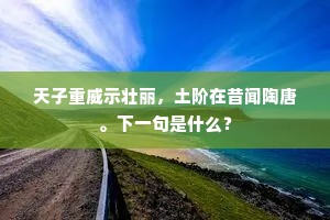 天子重威示壮丽，土阶在昔闻陶唐。下一句是什么？