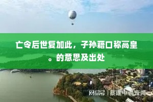 亡令后世复加此，子孙藉口称高皇。的意思及出处
