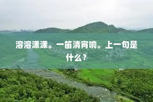溶溶漾漾。一笛清宵响。上一句是什么？