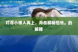 灯尽小楼人再上，月在柳梢怊怅。的解释