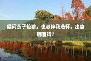 梁间燕子惊猜。也教伴我悲怀。出自哪首诗？