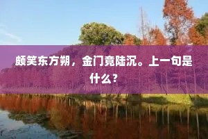 颇笑东方朔，金门竟陆沉。上一句是什么？