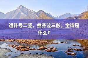 运针号二竖，煮齐泣三彭。全诗是什么？