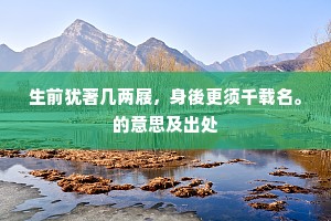 生前犹著几两屐，身後更须千载名。的意思及出处