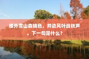 楼外雪山森晓色，井边风叶战秋声。下一句是什么？