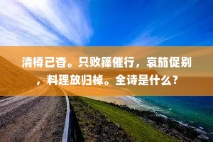 清樽已杳。只败箨催行，哀笳促别，料理放归棹。全诗是什么？