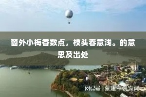 窗外小梅香数点，枝头春意浅。的意思及出处
