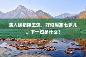 路人遥指降王道，好似周家七岁儿。下一句是什么？