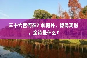 三十六宫何在？斜阳外、隐隐离愁。全诗是什么？