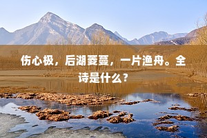 伤心极，后湖菱蔓，一片渔舟。全诗是什么？